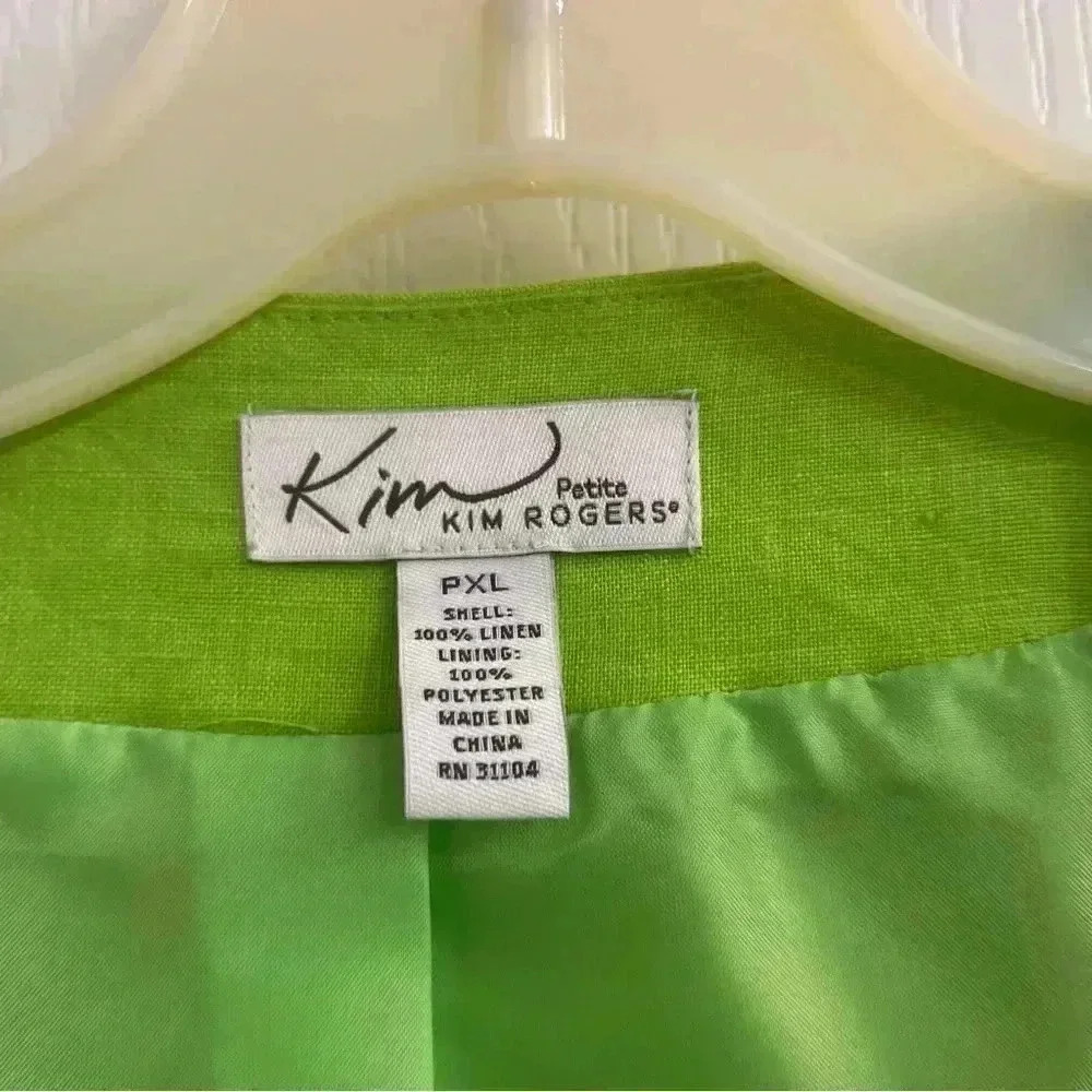 Green Ruffled 3/4 Sleeve Jacket by Kim Roger’s - Picture 8 of 9
